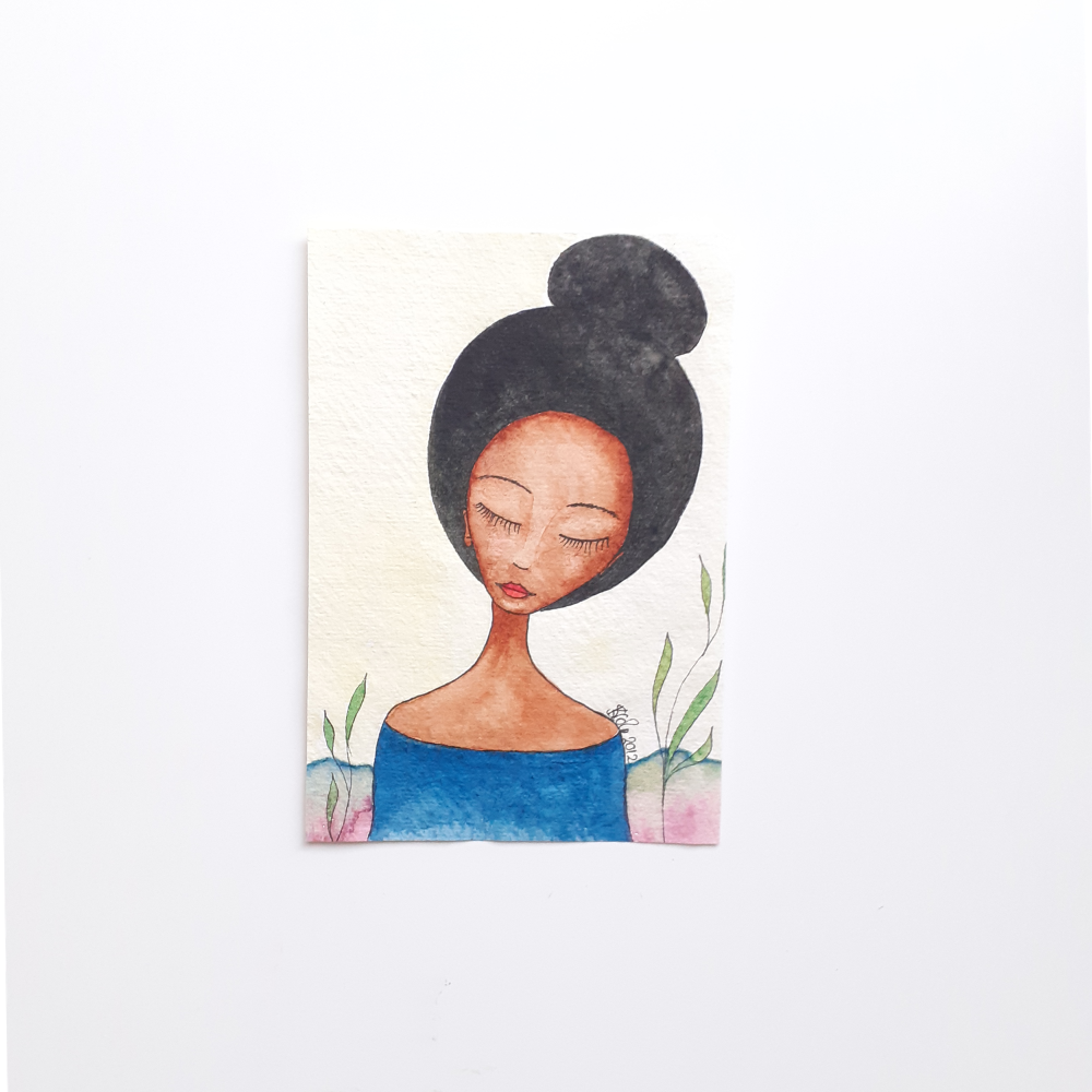 Original Watercolour Artwork for Sale | Black Artwork | 'Orient' by Stacey-