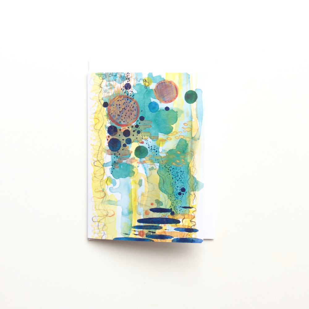 Watercolour Abstract 'Tide Pool' Greeting Card