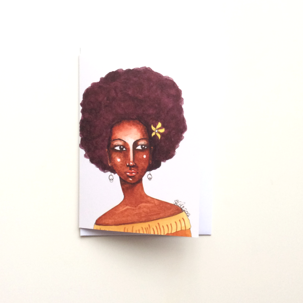 Black African Caribbean Greeting Card 'At First Glance'