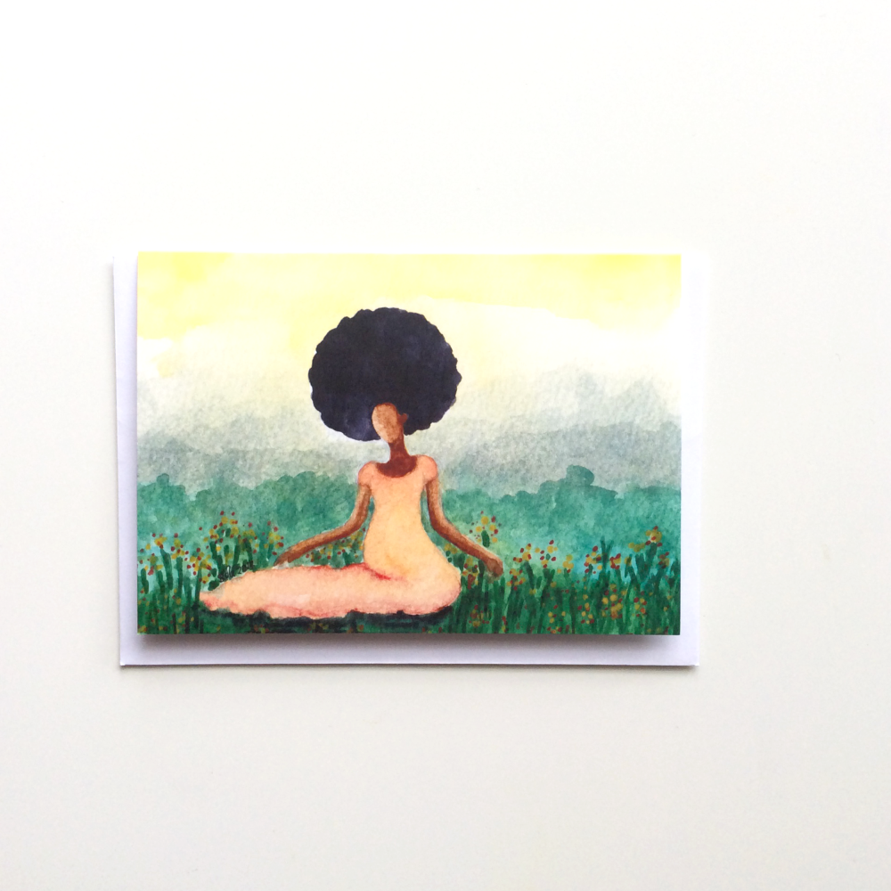 'Meadow' Black Woman Birthday Card UK