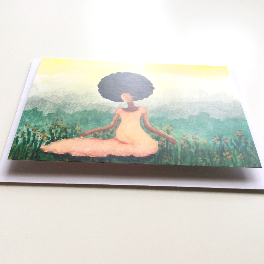 'Meadow' Black Woman Birthday Card UK