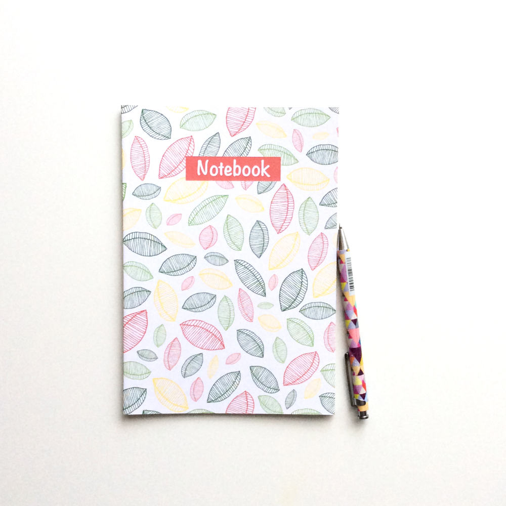 'Scattered Leaves' | Recycled Lined Notebook | Patterned Notebook