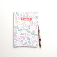 NOTEBOOK - 'Scattered Leaves' | Recycled Lined Notebook | Patterned Notebook
