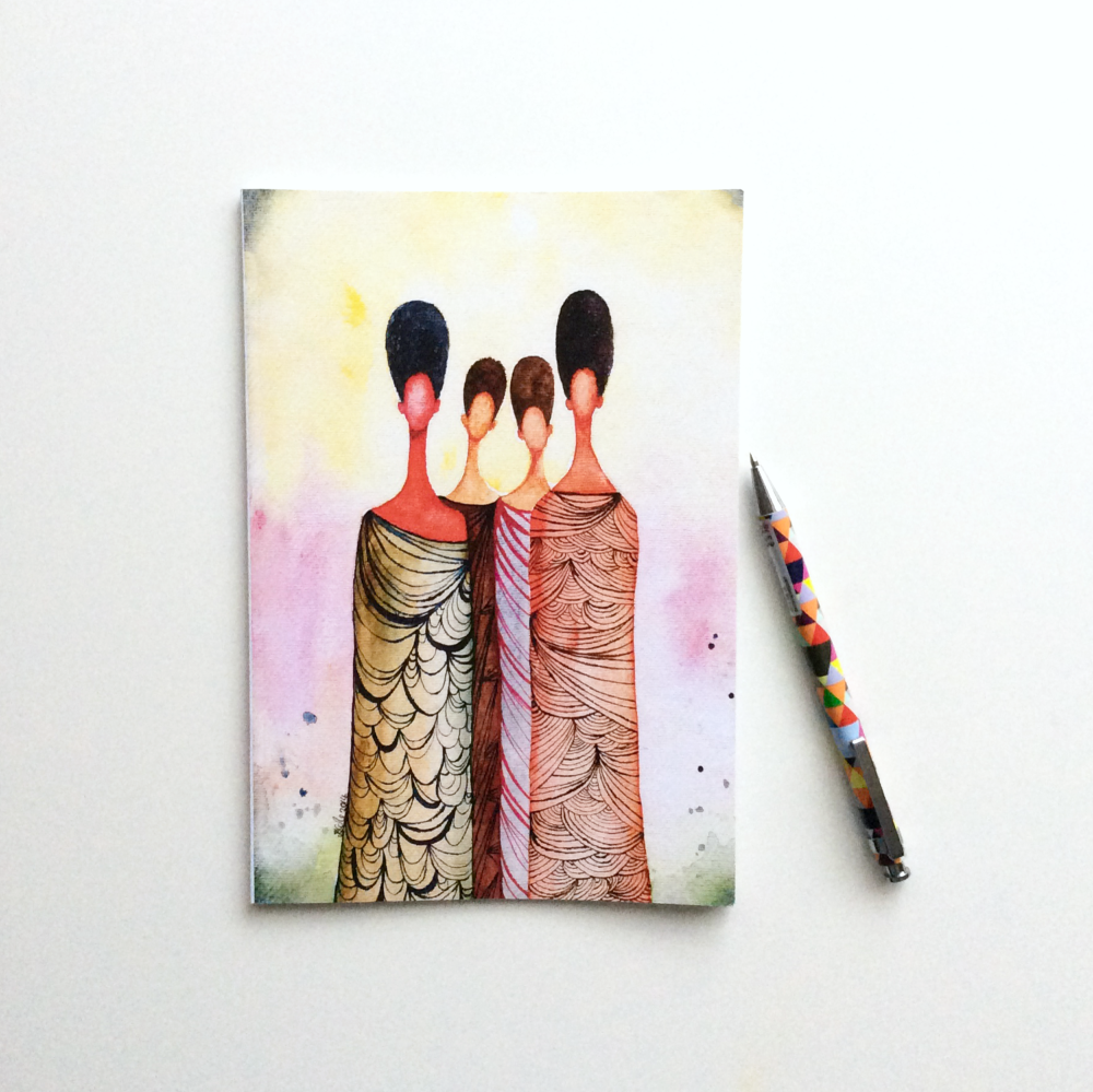 'Wise Women' | Afrocentric LINED PAGES Notebook | Black Art | Black British Artist | Stationery Gift
