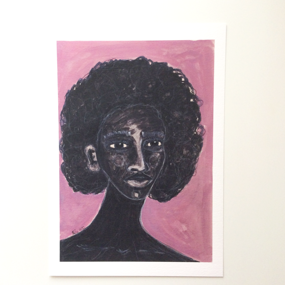 'Stronger Now' Black Art Print | Black Artist UK | Giclee Fine Art Print | A4 Size | Unframed