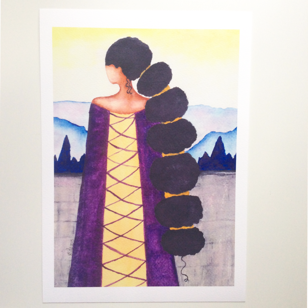 'Queen' Black Artwork Print | Black Artist UK | African American Art | A4 Size | Unframed