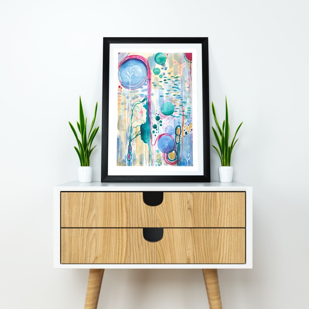 ABSTRACT WALL ART PRINT - ‘New Life’ Mockup for Display Purposes Only Size 