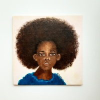 'Iria' Original Acrylic Painting | Black Woman Art Painting on Canvas Panel approx. 4