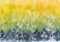 'Sunset Garden' Original Mixed Media Painting | Semi-Abstract | Approx. 7