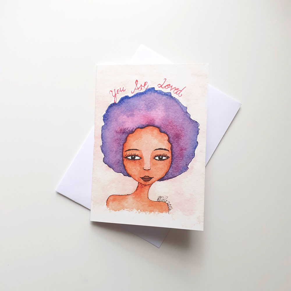 Black Woman Birthday Card UK 'You Are Loved'
