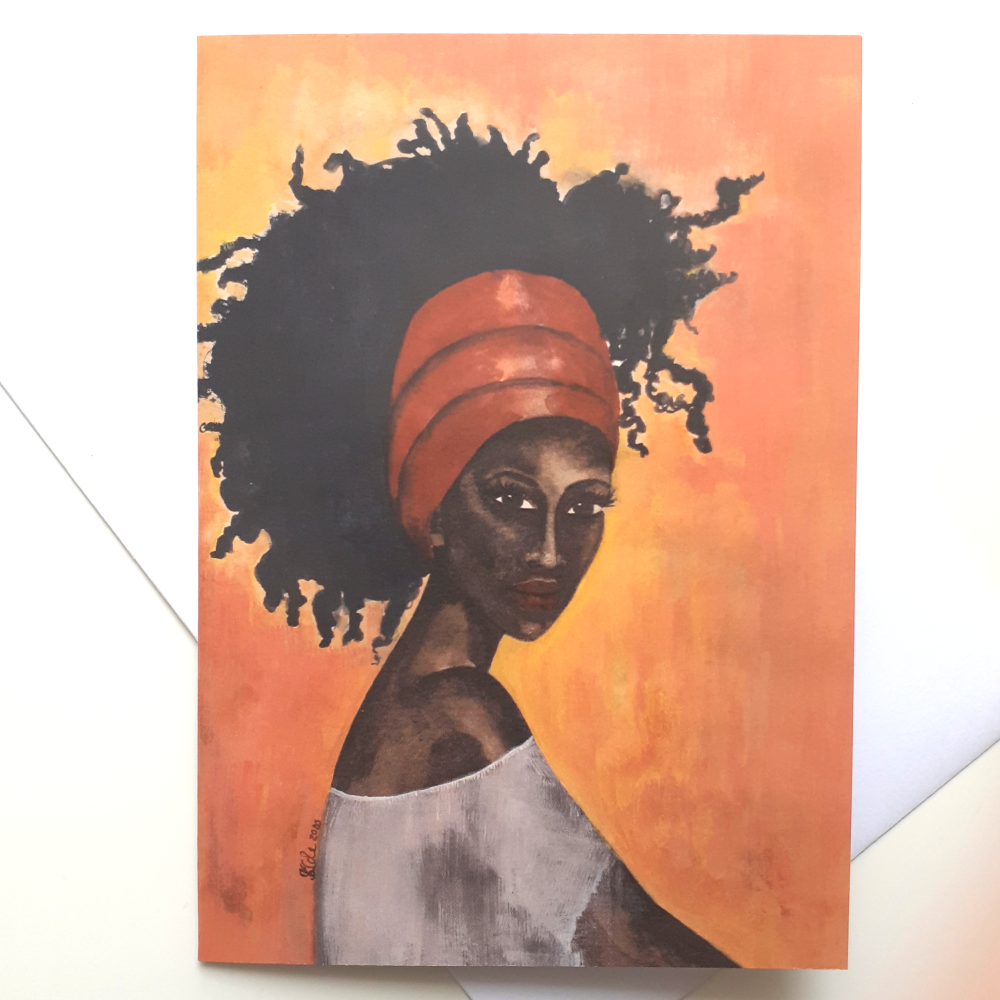 'Worthy' | Black Woman Birthday Card | Black Artist UK