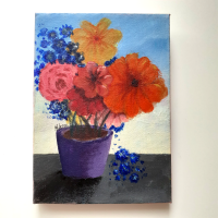 'Fragrant Bouquet' Original Acrylic Flower Floral Painting on Canvas
