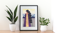 'Queen' Original Black Art Painting approx. 11.7