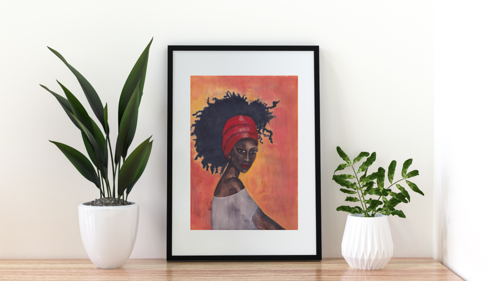 'Worthy' Original Watercolour & Gouache Painting | Black Art Painting | Afrocentric | Approx. 8.3" x 11.7" | Unframed