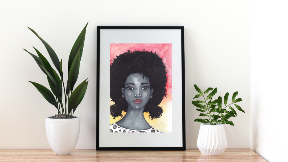 Original Black Art Painting approx. 11.7