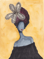 'The Saint' Original Black Art Painting approx. 6