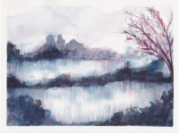 'Winter Marsh' Original Watercolour Painting approx. 6