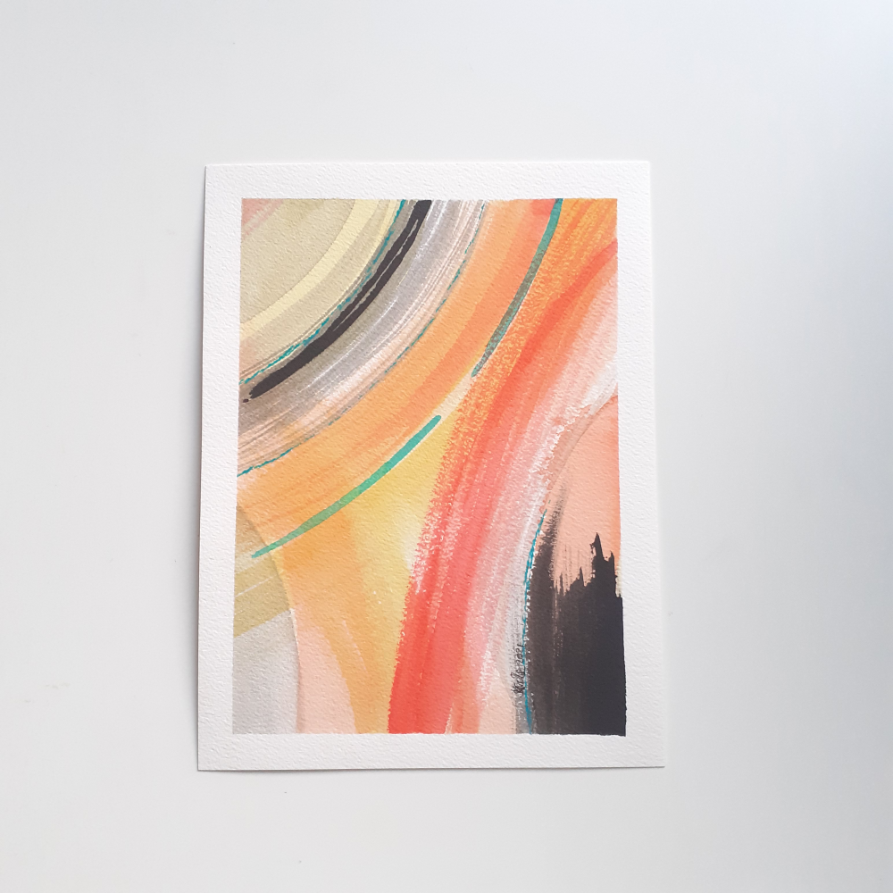 Speedway 2 - Original Abstract Watercolour Painting 6" x 8" by Black Artist Stacey-Ann Cole