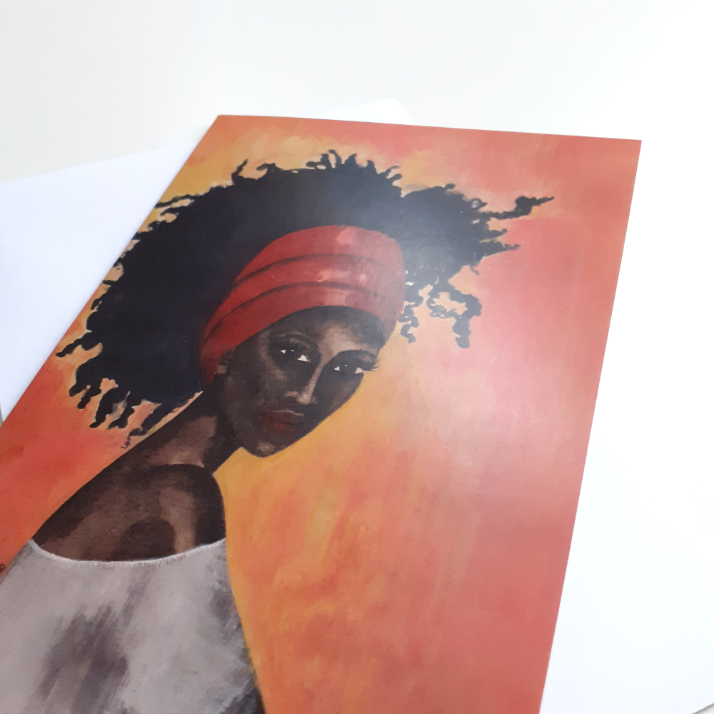 'Worthy' | Black Woman Birthday Card | Black Artist UK