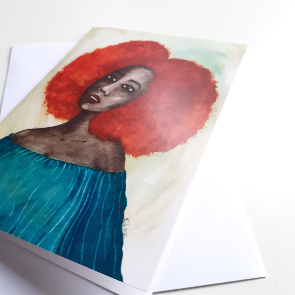 'New Dawn' | Black Birthday Card | Black Woman | Afrocentric | Black British Artist UK