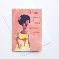 'More Than You Know' | Mother's Day Card | Black Greeting Card for Mothers