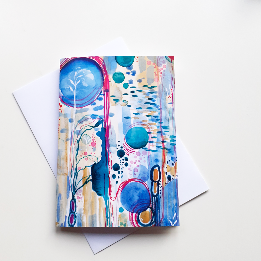 'New Life' Watercolour Abstract Art Printed Greeting Card