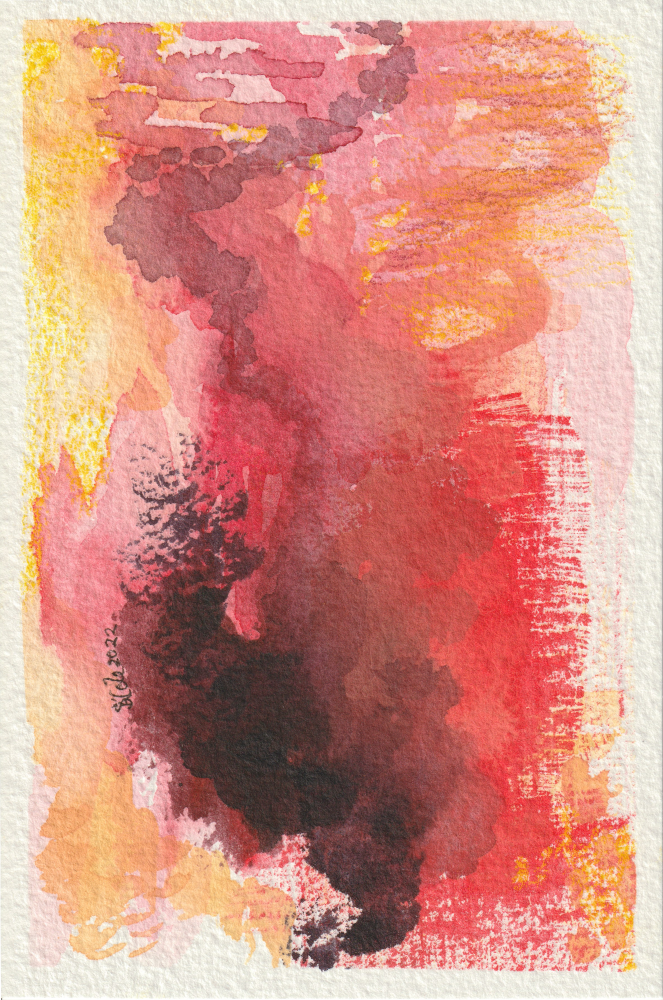 'Tempest' Original Watercolour Painting | Original Abstract Painting for Sale UK | Extreme Weather | Approx. 6" x 4"