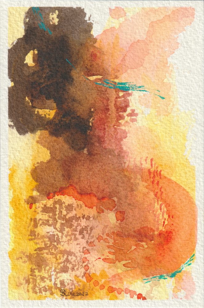 'Inferno' Original Watercolour Painting | Original Abstract Painting for Sale UK | Extreme Weather | Approx. 6" x 4"
