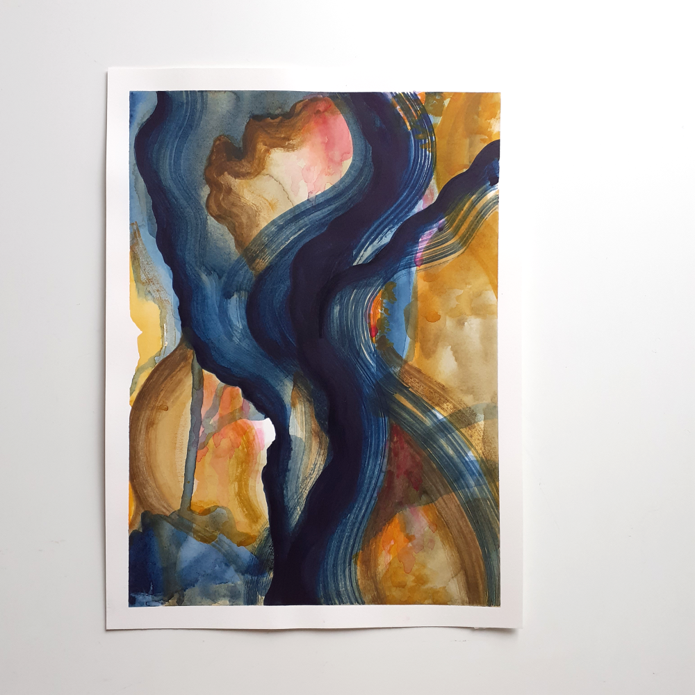 'Striations' Original Watercolour  | Original Abstract Paintings for Sale UK | 9" x 12"
