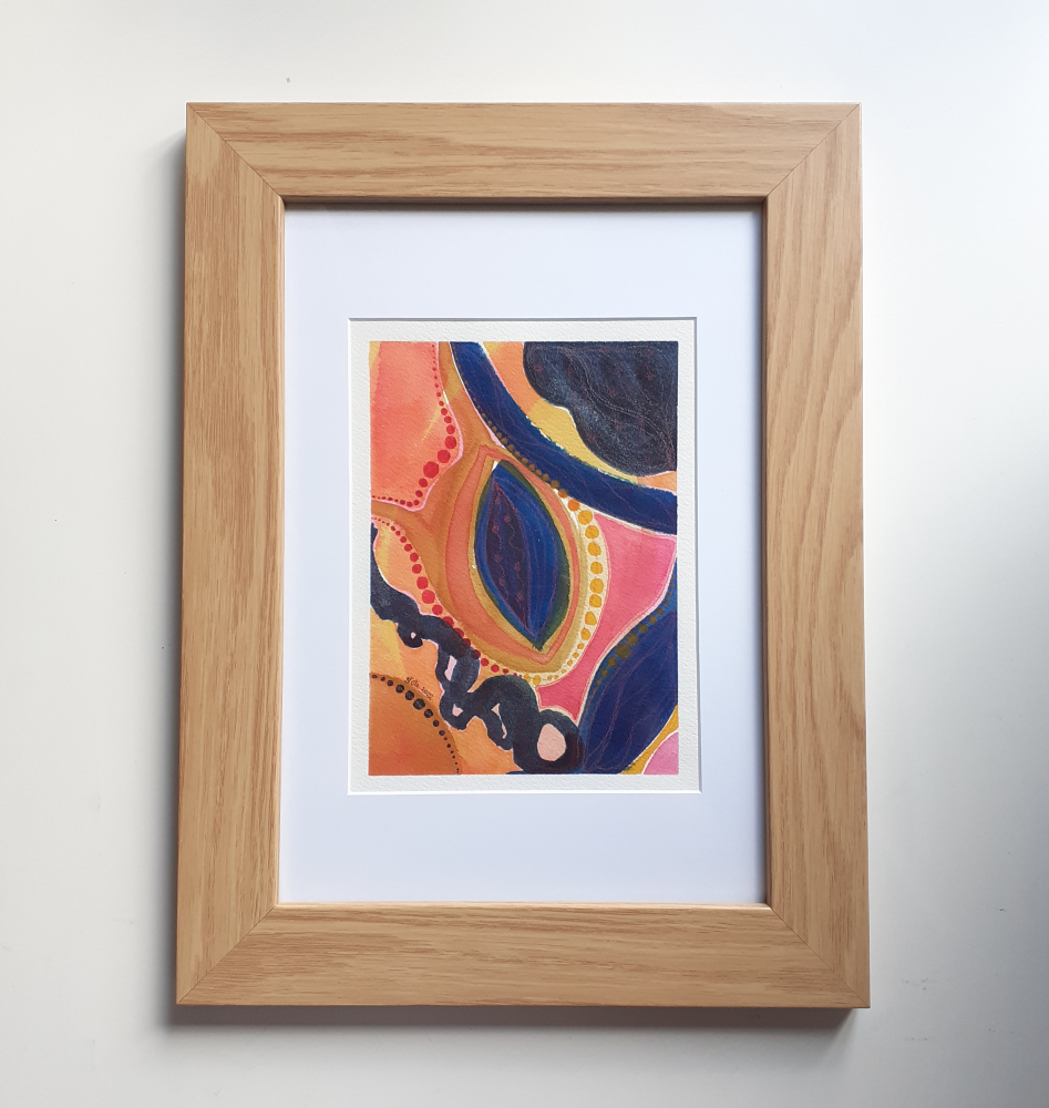 'Jewels' from the Carnival Collection - Affordable Abstract Art | Original Watercolour Painting 6" x 8" by Artist Stacey-Ann Cole