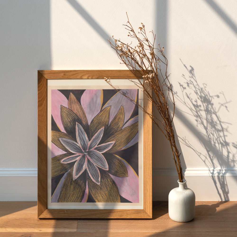 'Blooms From The Concrete' Original Abstract Gouache Painting | Flowers | Floral | 10.49" x 8.3" Wall Art | Home Decor | Unframed