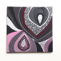 'Strawberries' Original Acrylic Painting on Canvas Panel | Part of the 'Abstract Fruits' Series | approx. 4