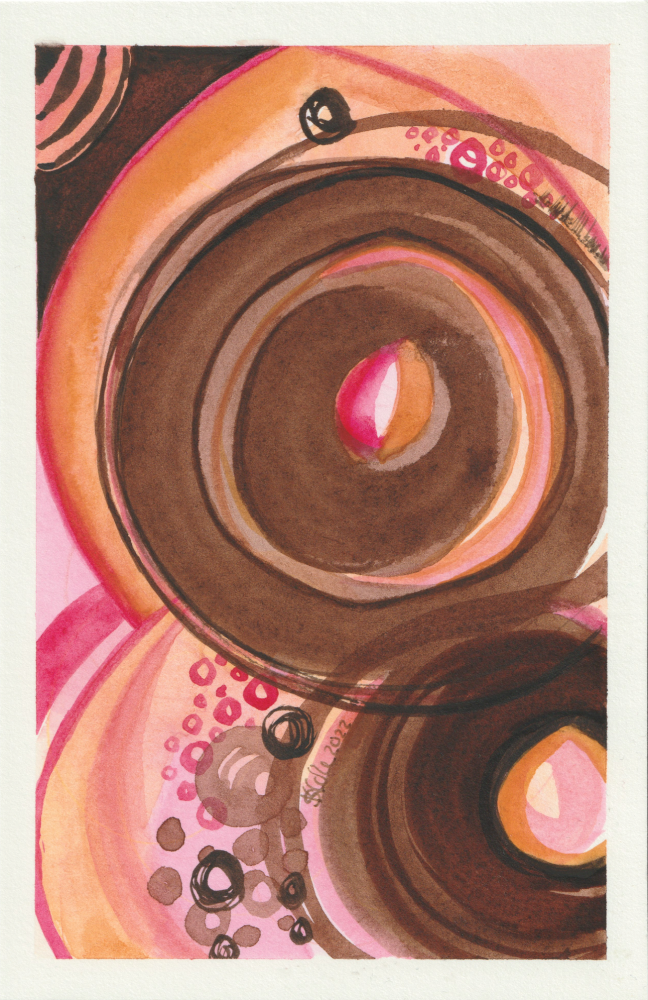 'Bubble Tea' Original Watercolour Abstract Painting | Original Artwork for Sale UK | Approx. 4.25" x 6"