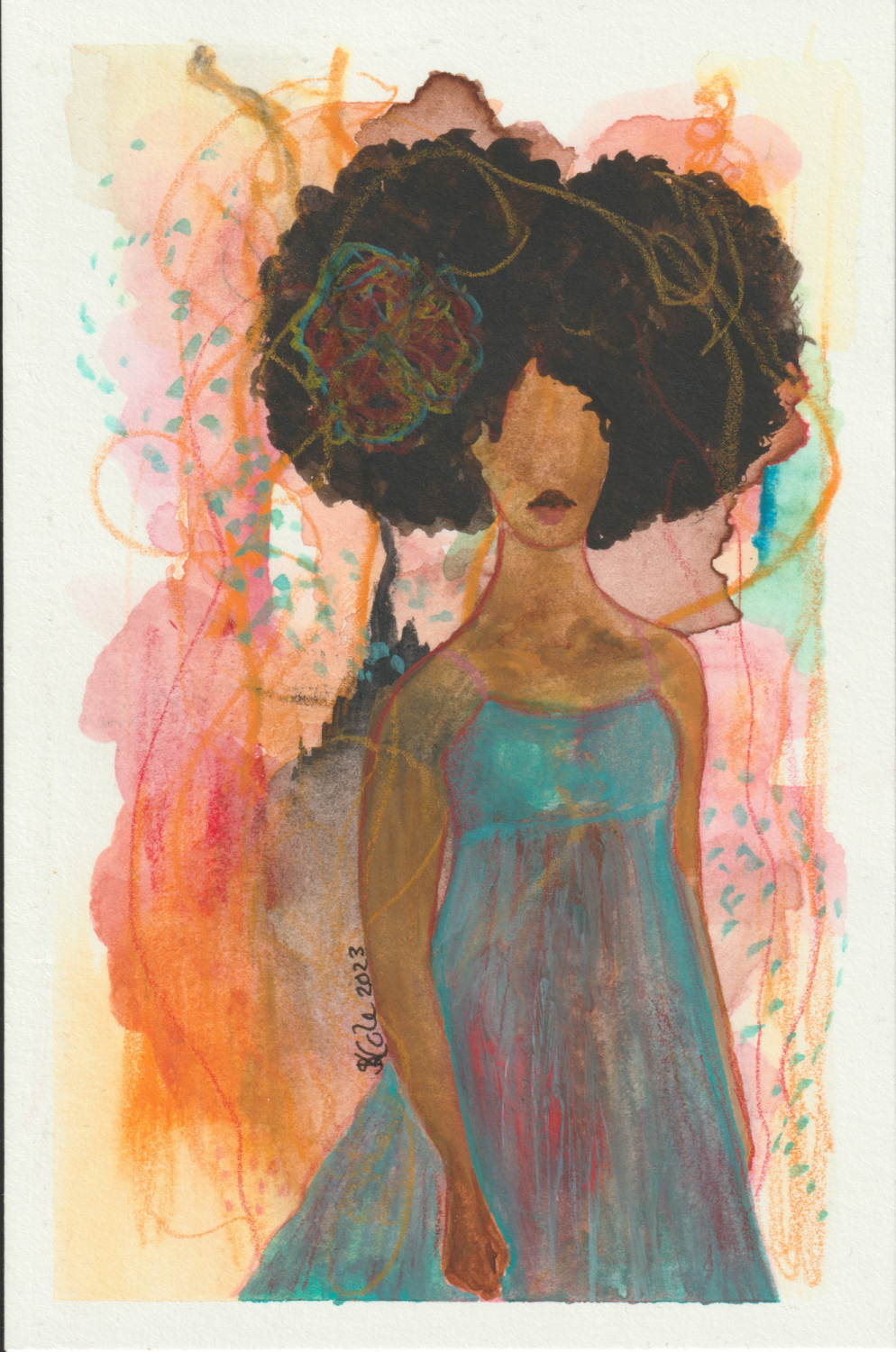'Revival' Original Mixed Media Figurative Painting by Stacey-Ann Cole