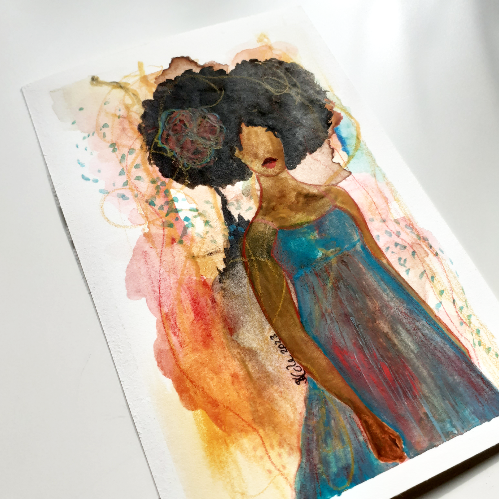 'Revival' Original Mixed Media Figurative Painting by Stacey-Ann Cole