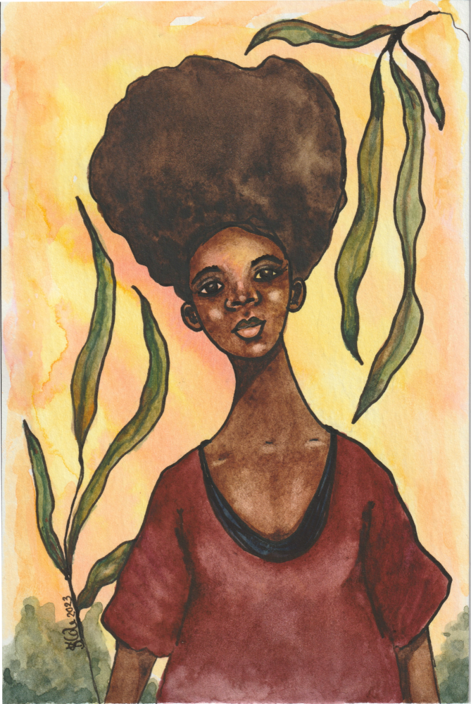 'Restoration' Original Watercolour Figurative Painting by Stacey-Ann Cole