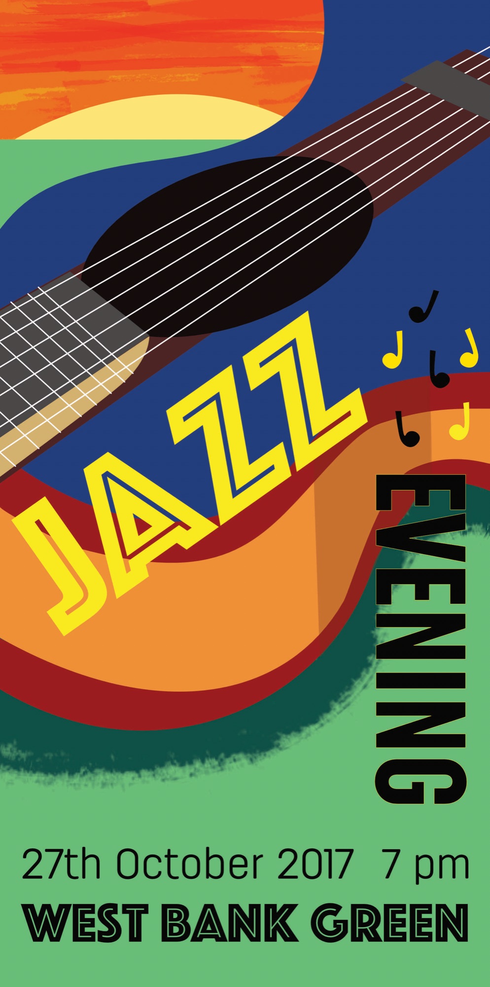 Jazz Evening Digital Illustration Poster by Stacey-Ann Cole