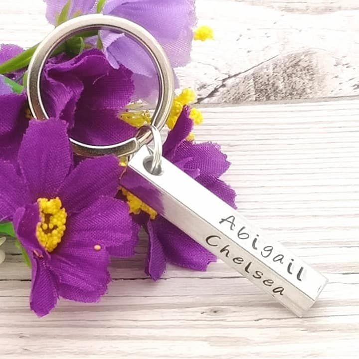 Personalised Four Sided Chunky Bar Keyring