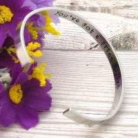 Personalised Skinny Cuff Bracelet With Hidden Message