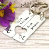 Best Bitches Personalised Initial Keyring Pair