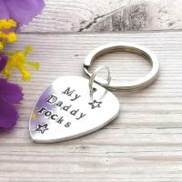 My Daddy Rocks | Guitar Pick Keyring | Gift For Dad | New Daddy Gift | Gift For Guitarist | Music Lover | Dad Keychain | Gift From Son | His 