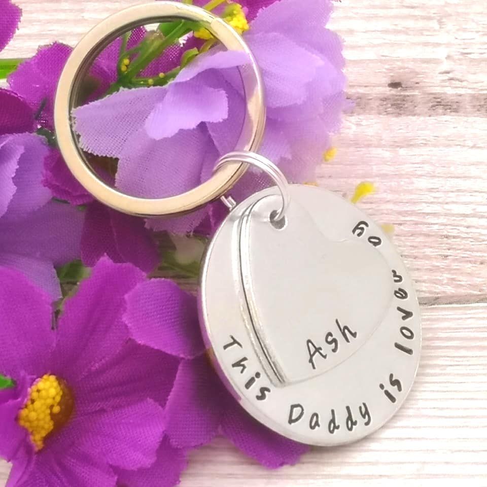 Personalised Daddy Keyring | Father Gift | This Dad To Keychain | Gift From Child | Daddy Gift | Birthday Gift For Dad | New Dad Keychain 