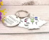 Grandad Keyring With Birthstone Crystals | Grandad's Cheeky Monkeys | Personalised Grandad Gift | Unique Grandparent Gift | Initial Keychain 