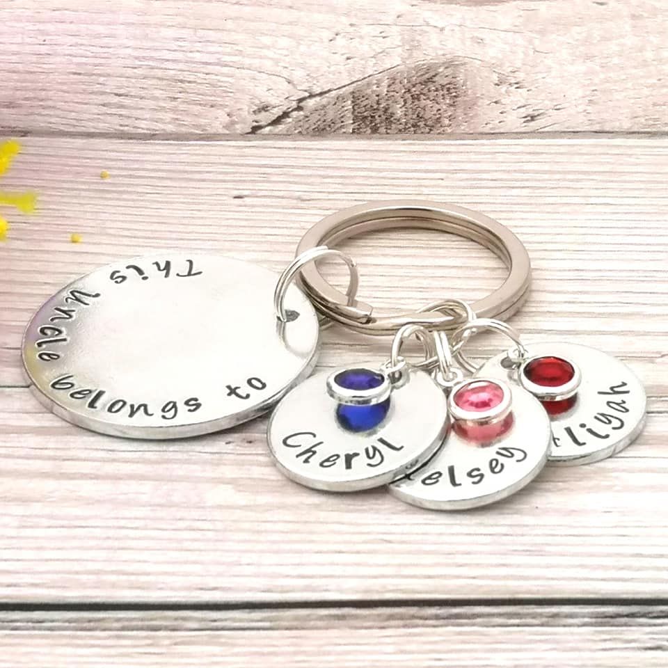 Personalised Uncle Gift | Uncle Keyring | Gift For Brother | This Uncle Belongs To | Custom Uncle Birthday Gift From Niece & Nephew | Him 
