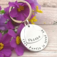 Personalised Aunty Keyring - This ... Is Loved By or Belongs To