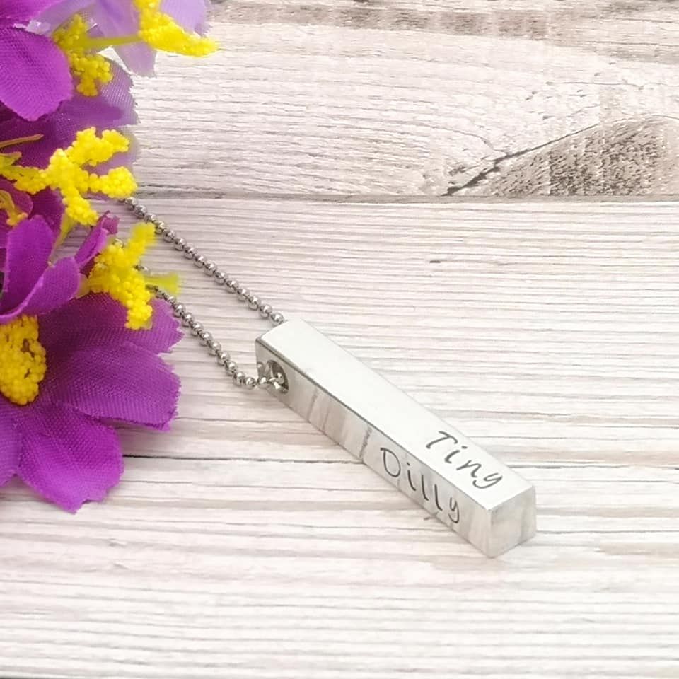 Personalised Four Sided Chunky Bar Necklace