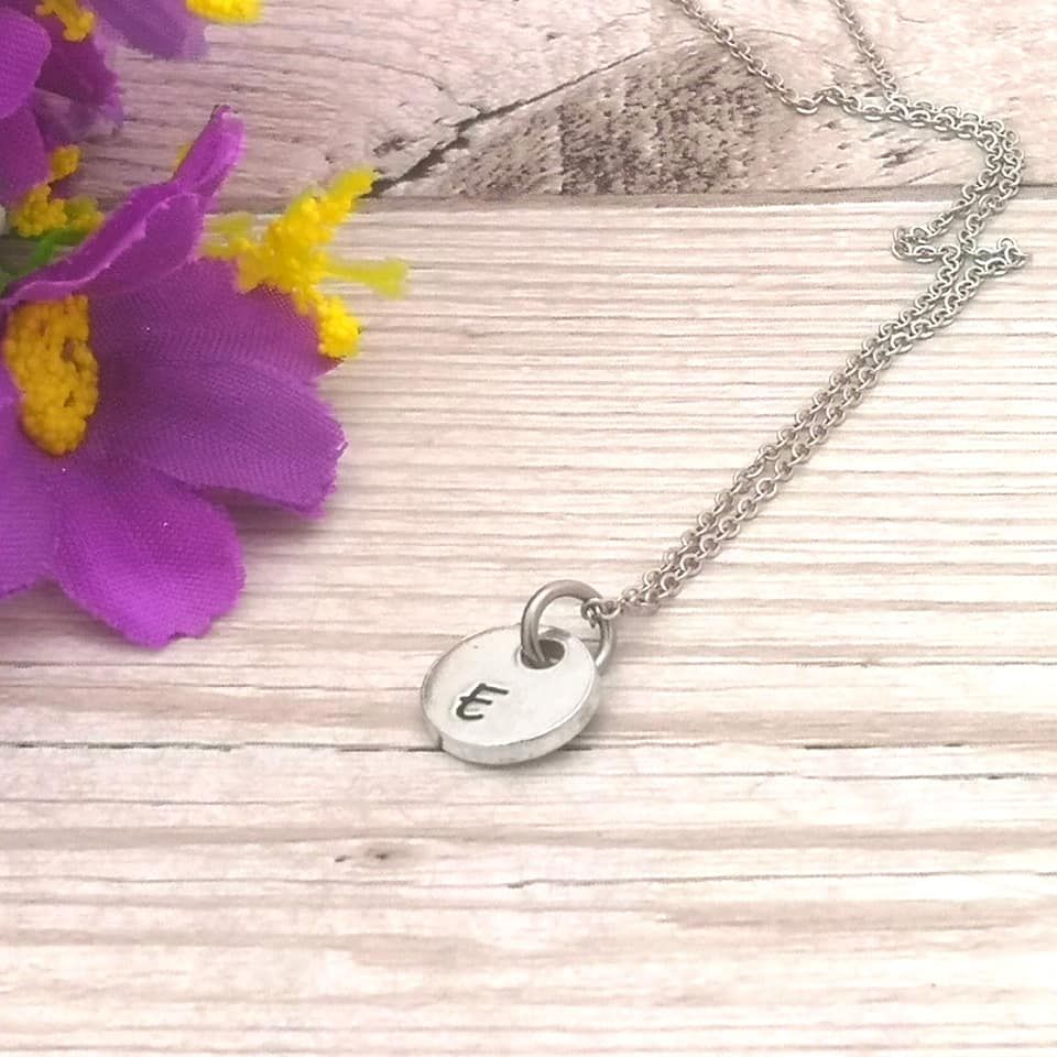 Initial Necklace | Tiny Single Charm Necklace | Personalised Necklace | Bridesmaid Gift | Mini Disc Pendant | Initial Jewellery | Minimalist 