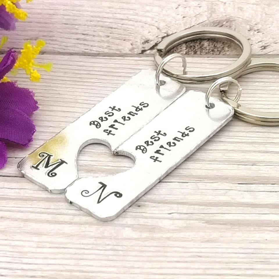 Keyring pair: Best friends personalised with initials
