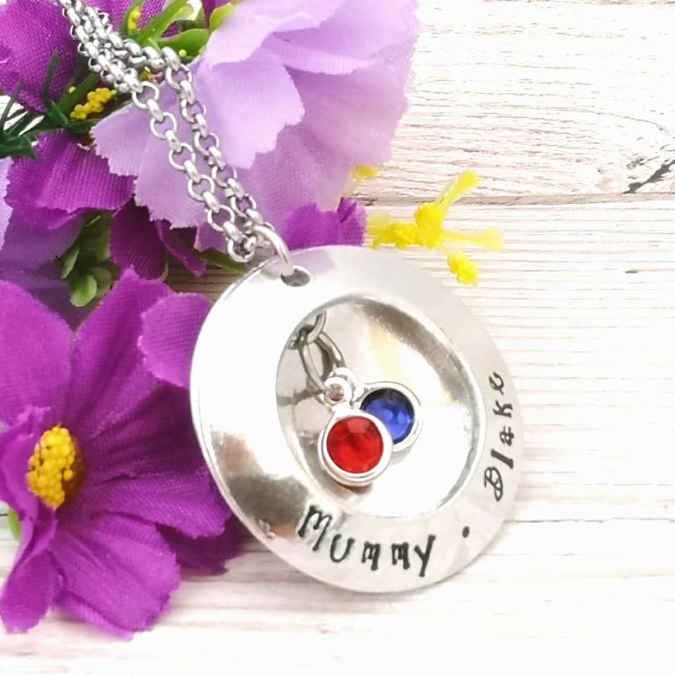 Personalised Family Birthstone Necklace | Necklaces for Women | Birthstone Jewellery | Name Necklace | Gift for Mum | Gifts for Her | Gran