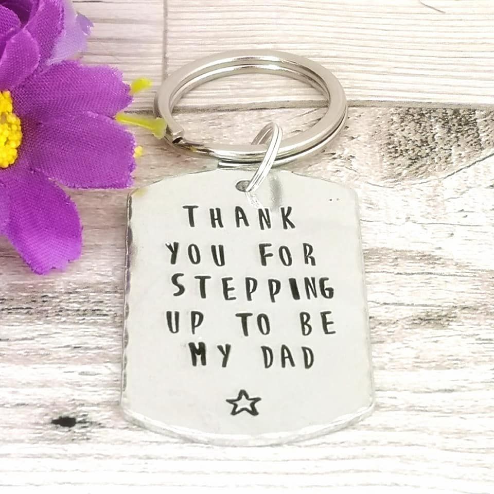 Thank You For Stepping Up To Be My Dad Keyring | Gift For Step Dad | Father